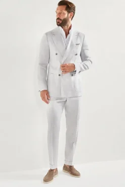 Costume croisé en mélange Super 160's glacé - Made in Italy
