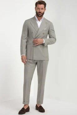 Costume croisé vert Super 150's - Made in Italy