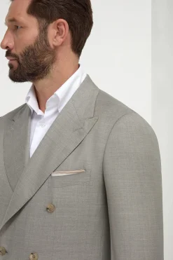 Costume croisé vert Super 150's - Made in Italy