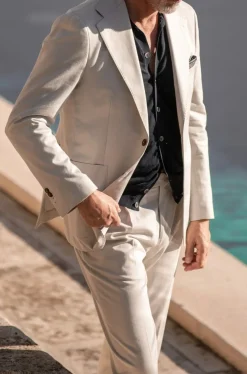 Costume en coton et cachemire Blanc cassé - Made in Italy