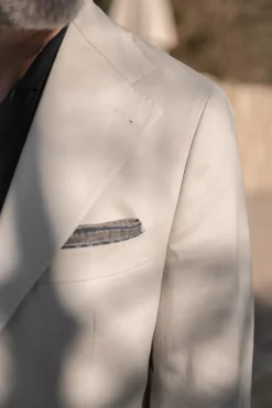 Costume en coton et cachemire Blanc cassé - Made in Italy