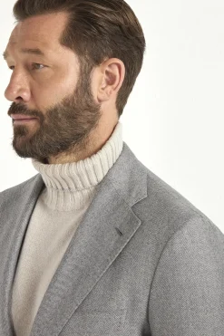 Costume gris clair à chevrons - Made in Italy