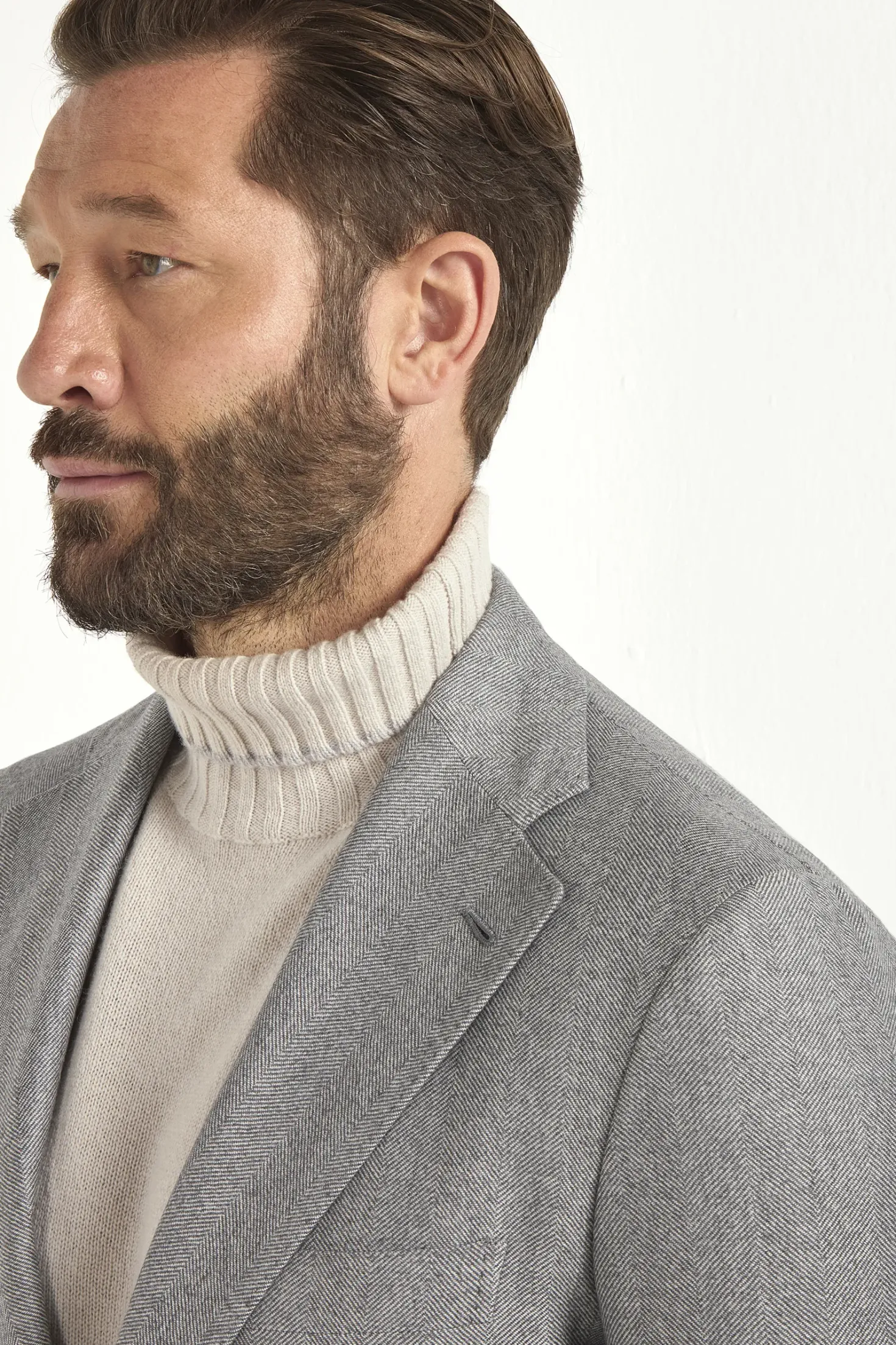Costume gris clair à chevrons - Made in Italy