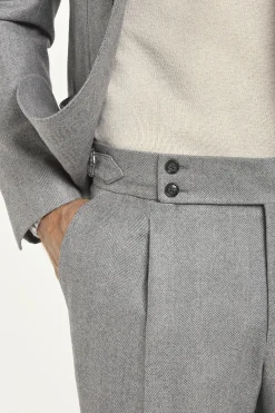 Costume gris clair à chevrons - Made in Italy