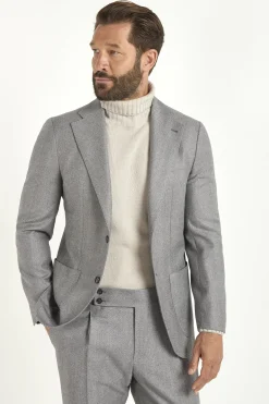 Costume gris clair à chevrons - Made in Italy
