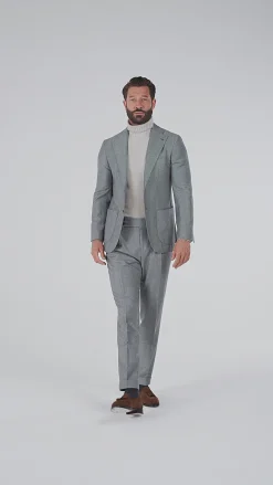Costume gris clair à chevrons - Made in Italy
