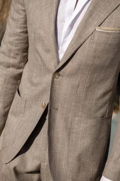 Costume rayé beige - Made in Italy