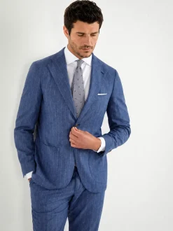 Costume rayé bleu clair - Made in Italy