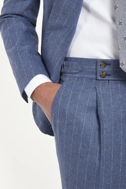 Costume rayé bleu clair - Made in Italy