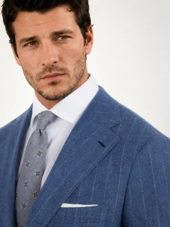 Costume rayé bleu clair - Made in Italy