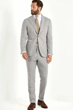 Costume rayé gris clair - Made in Italy