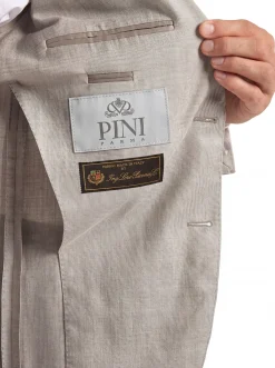 Costume sable en laine, soie et lin - Made in Italy