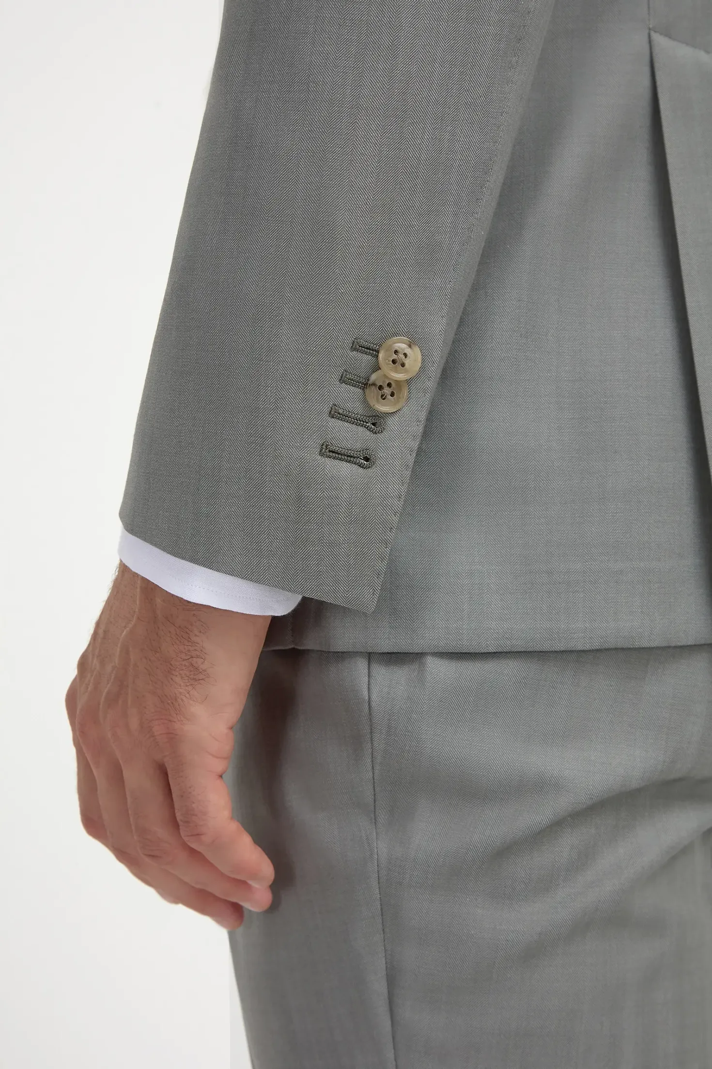 Costume solaro en laine et soie Sauge - Made in Italy