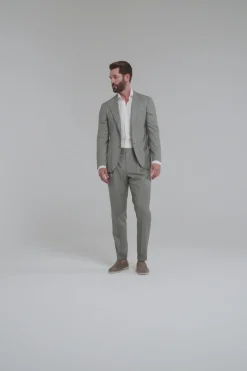 Costume solaro en laine et soie Sauge - Made in Italy