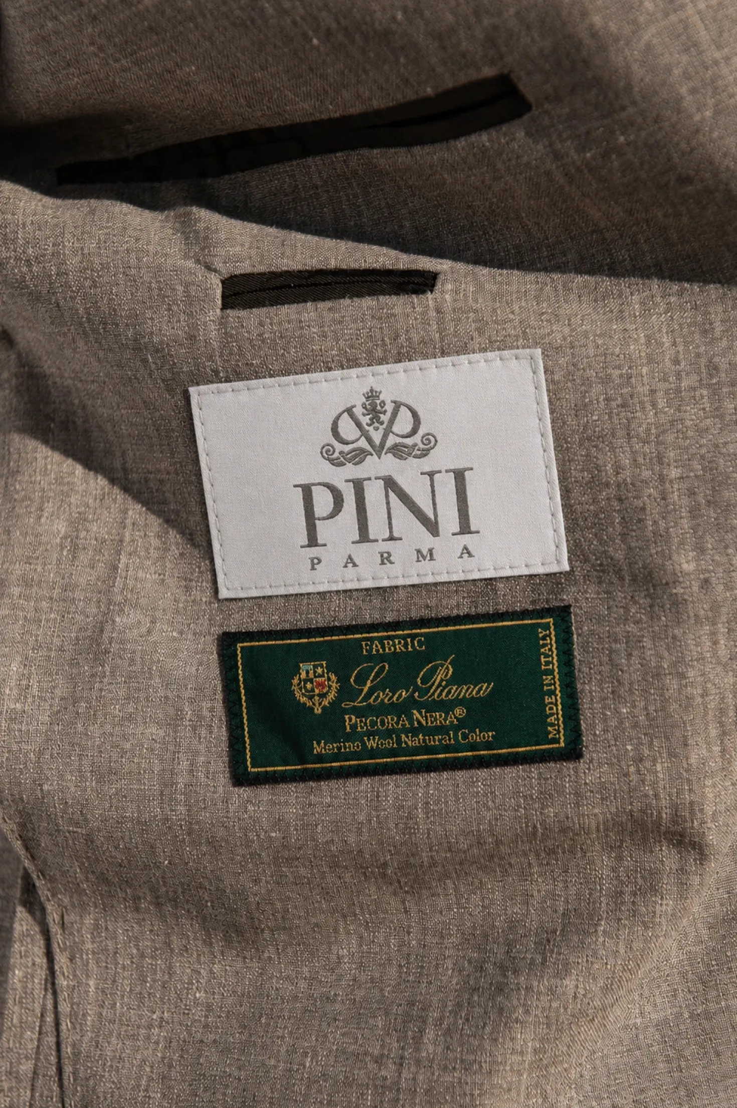 Costume tabac en laine, soie et lin - Made in Italy