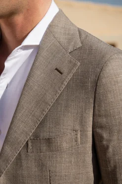 Costume tabac en laine, soie et lin - Made in Italy