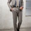 Costume taupe en laine et cachemire - Made in Italy