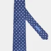 Cravate bleue à micro motif floral - Made in Italy