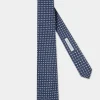 Cravate bleue à motif paisley en soie - Made in Italy