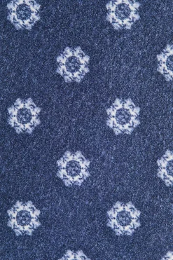Cravate bleu marine à motif floral - Made in Italy