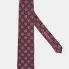 Cravate bordeaux à motif floral - Made in Italy