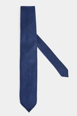 Cravate en flanelle bleue - Made in Italy