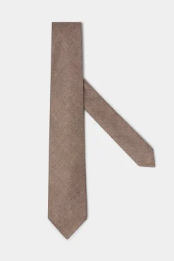 Cravate en flanelle taupe - Made in Italy