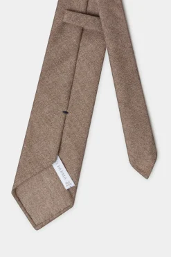 Cravate en flanelle taupe - Made in Italy