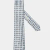 Cravate en soie fantaisie bleu clair - Made in Italy