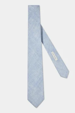 Cravate en soie imprimée bleu clair - Made in Italy
