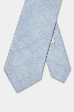Cravate en soie imprimée bleu clair - Made in Italy