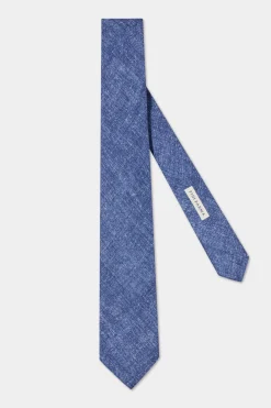 Cravate en soie imprimée bleue - Made in Italy