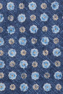 Cravate fantaisie bleue en soie - Made in Italy