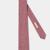 Cravate fantaisie en soie bordeaux - Made in Italy