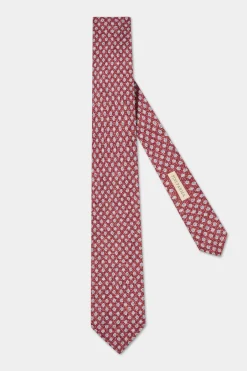 Cravate fantaisie en soie bordeaux - Made in Italy