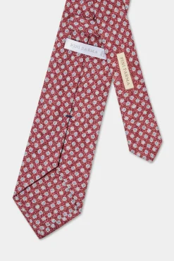 Cravate fantaisie en soie bordeaux - Made in Italy