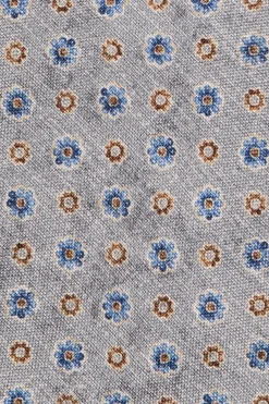 Cravate fantaisie grise en soie - Made in Italy