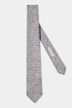 Cravate fantaisie grise en soie - Made in Italy