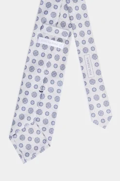 Cravate Gris clair à motif floral - Made in Italy