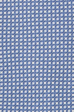 Cravate micro-fantaisie en soie bleue - Made in Italy