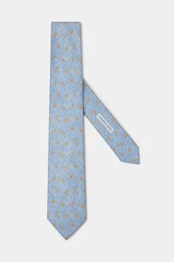 Cravate paisley bleu ciel - Made in Italy