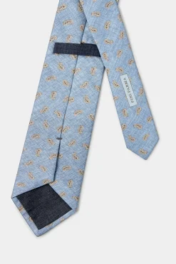 Cravate paisley bleu ciel - Made in Italy
