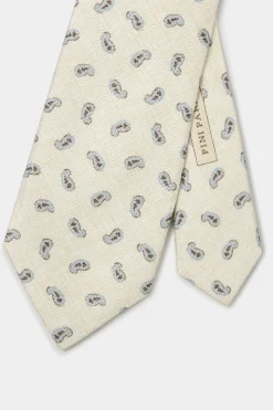 Cravate paisley crème - Made in Italy