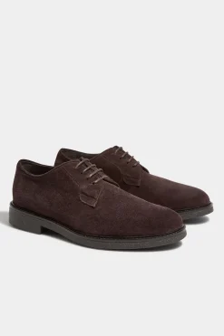 Derby en daim marron - Made in Italy