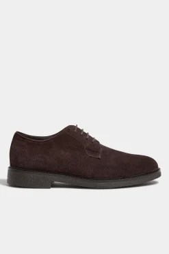 Derby en daim marron - Made in Italy
