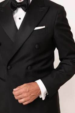 Ensemble de boutons de manchette et boutons de plastron noirs - Made in Italy