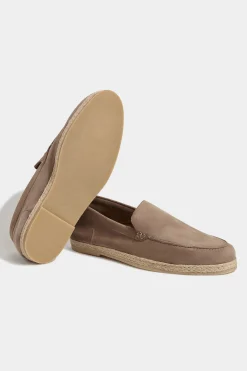 Espadrilles taupe en daim - Made in Italy
