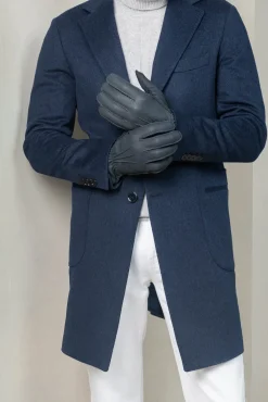 Gants Bleu clair en cuir de cerf - Made in Italy