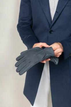 Gants Bleu clair en cuir de cerf - Made in Italy