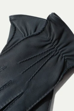 Gants Bleu clair en cuir de cerf - Made in Italy